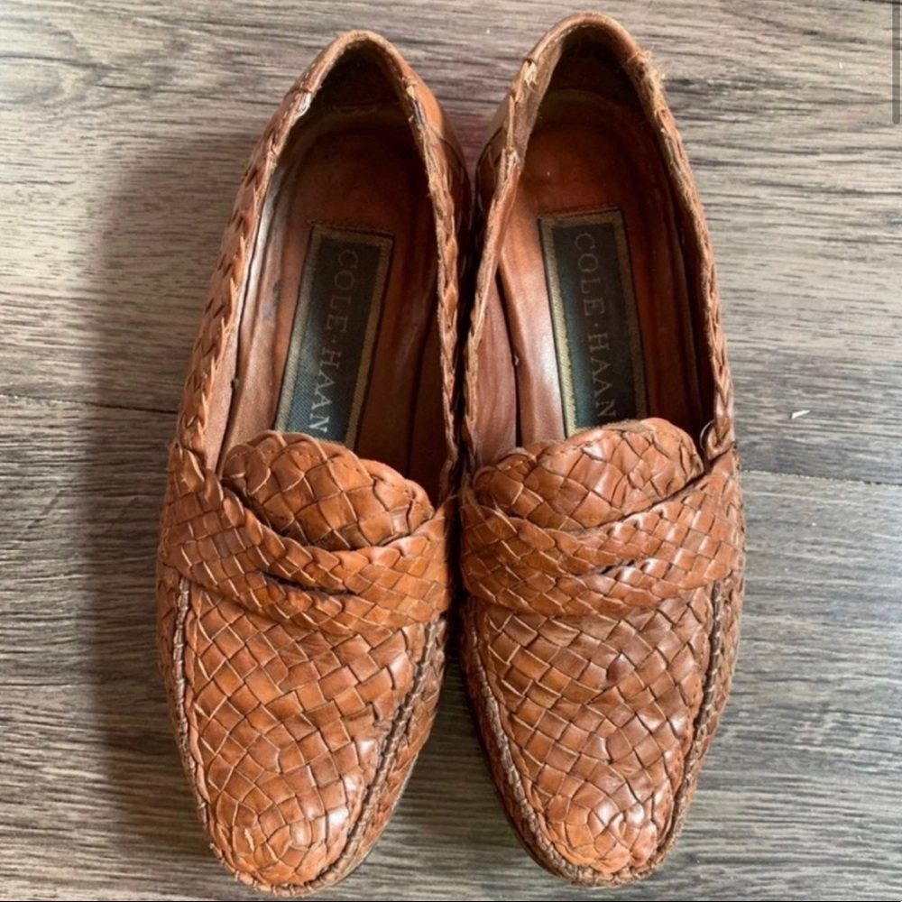 Vintage Cole Haan basket weave loafers